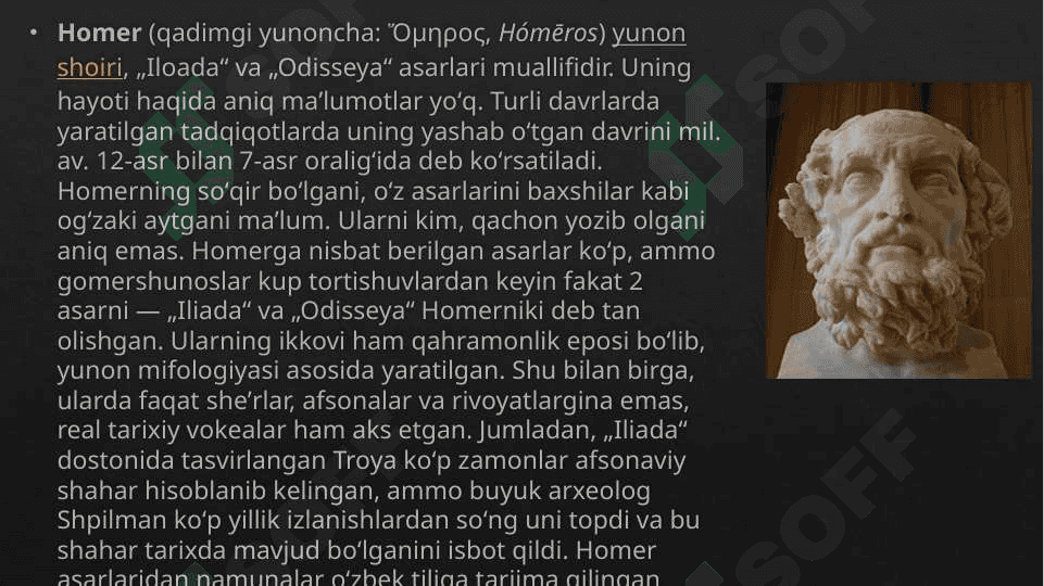 Gomer ‘Iliada’ va Odiseya asarlarida mifologik syujetning o’rni 2