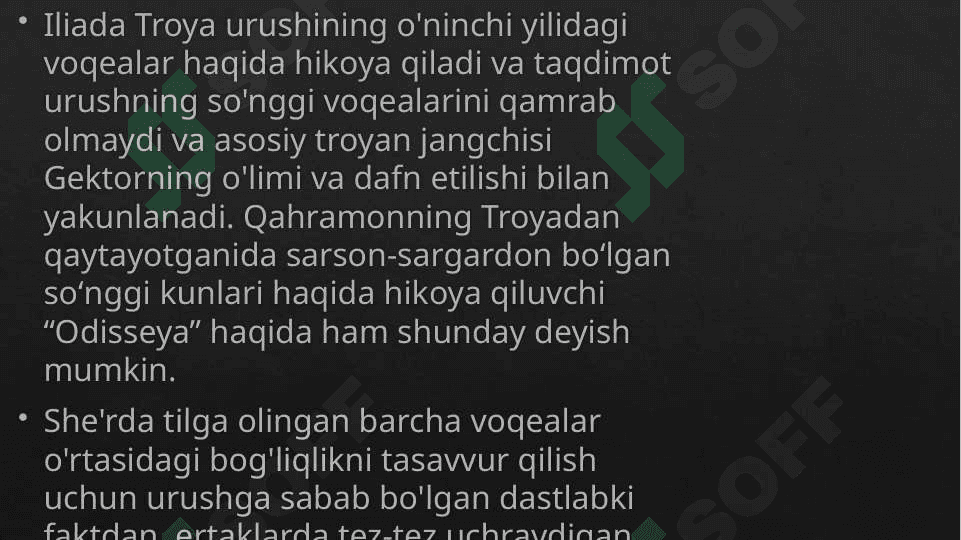 Gomer ‘Iliada’ va Odiseya asarlarida mifologik syujetning o’rni 5