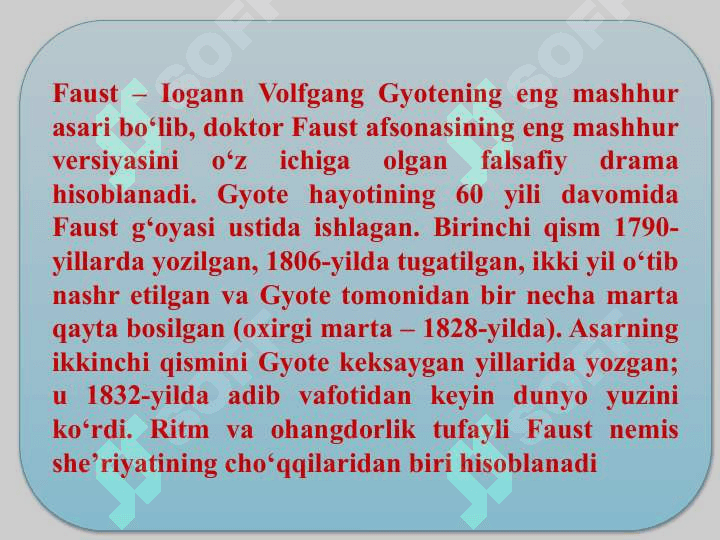 Gyotening Faust asarida umuminsoniy g'oyalar 8