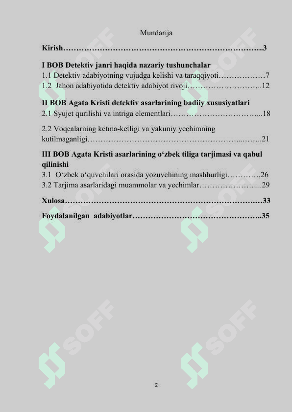 Agata Kristi detektiv asarlarining xususiyatlari 2