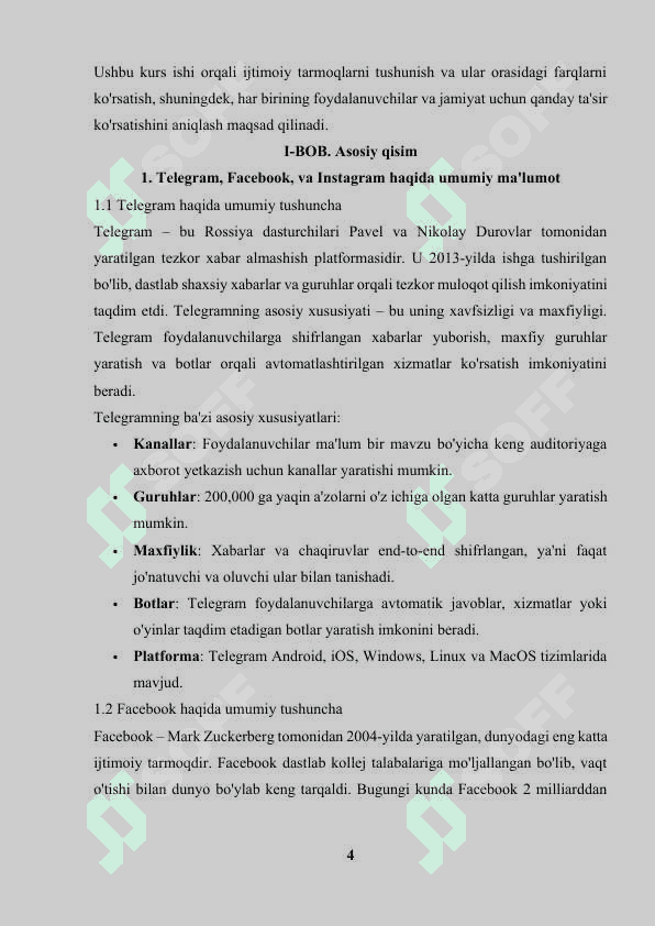 Telegram, Fasebook, Instagramlarni tushunchalari va qiyosiy tahlili 4