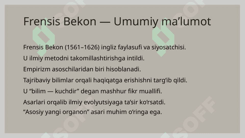 Bekon va Dekart eksperimental usul 3