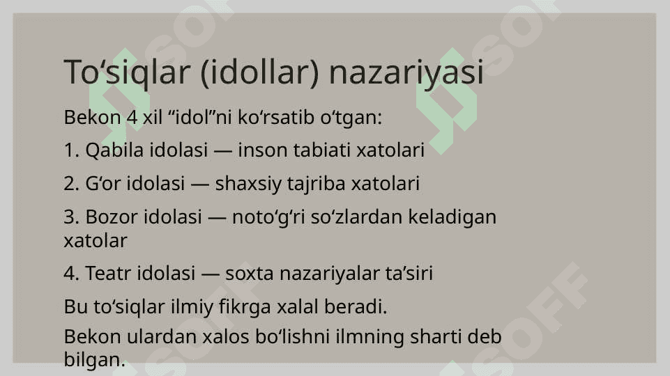 Bekon va Dekart eksperimental usul 7