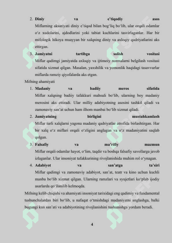 Mif va yozma adabiyot 4