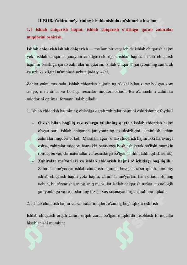 Moddiy resurslarning alohida turlari bo‘yicha ishlab chiqarish zahiralari me’yorini hisoblash 8