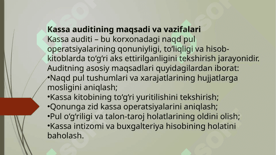 KASSA VA KASSA MUOMALALARI AUDITI. 5