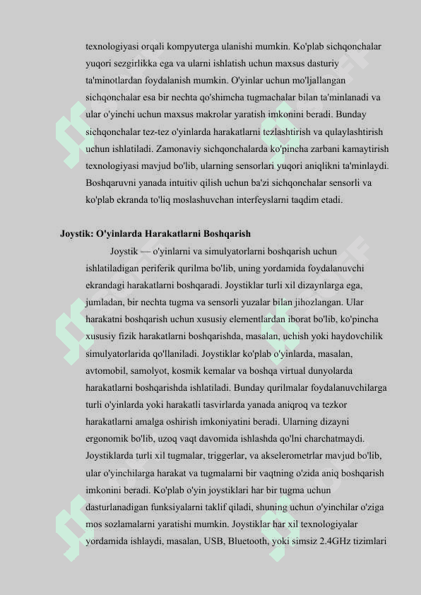 Pereferik qurilmalar va ularning turlari vazifalari. 4