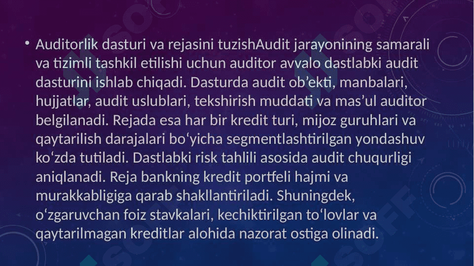 Bank kreditlari böyicha hisoblashishlar auditi 5