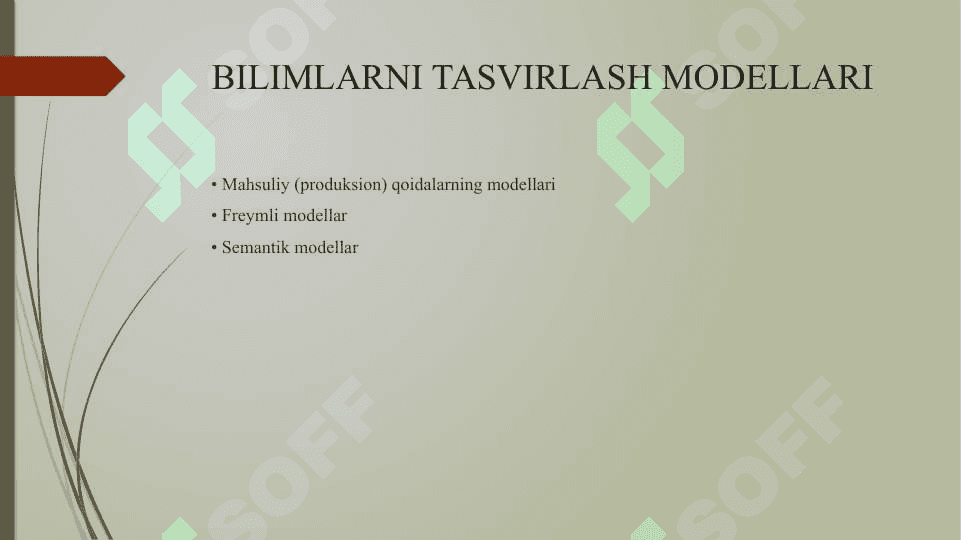Bilimlarni tasvirlash modellari 2