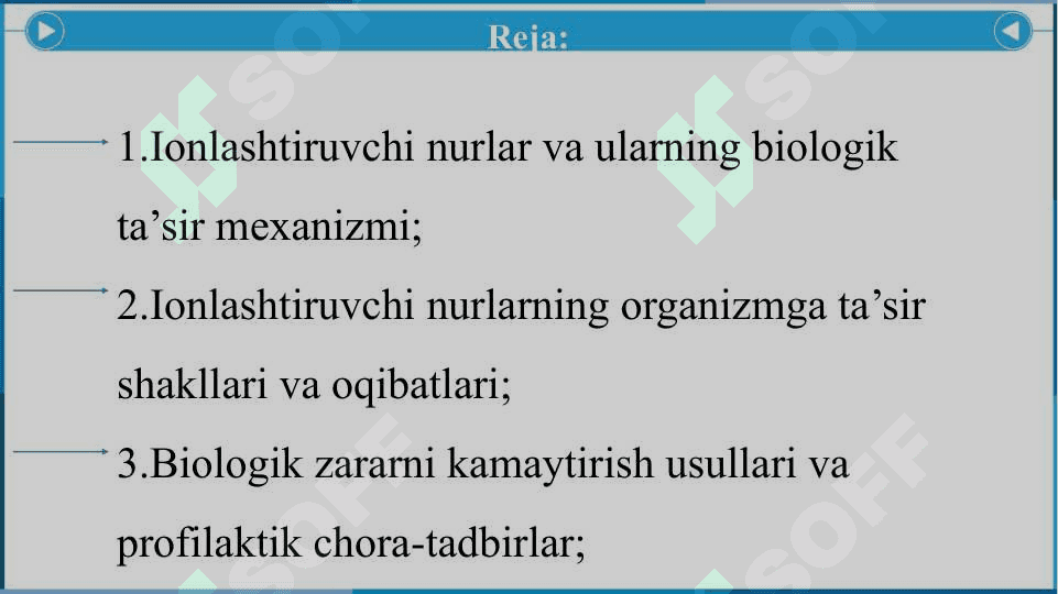 lonlashtiruvchi nurlar biologik effekti - лонлаштирувчи нурлар биологик эффекти 2