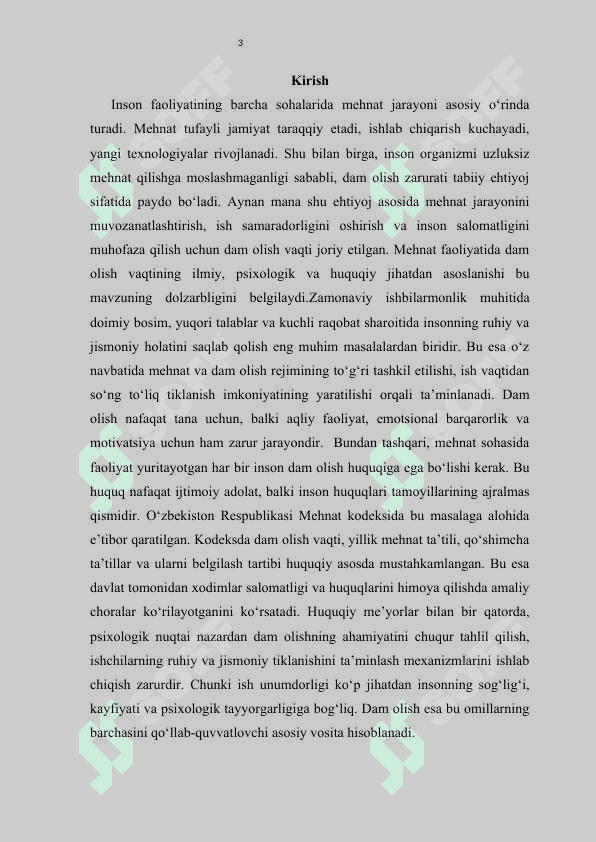 Dam olish vaqti va huquqiy kafolatlari 3