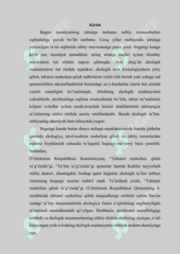 EKALOGIK  BARQAROR RIVOJLANISH KONSEPSIYASI 2