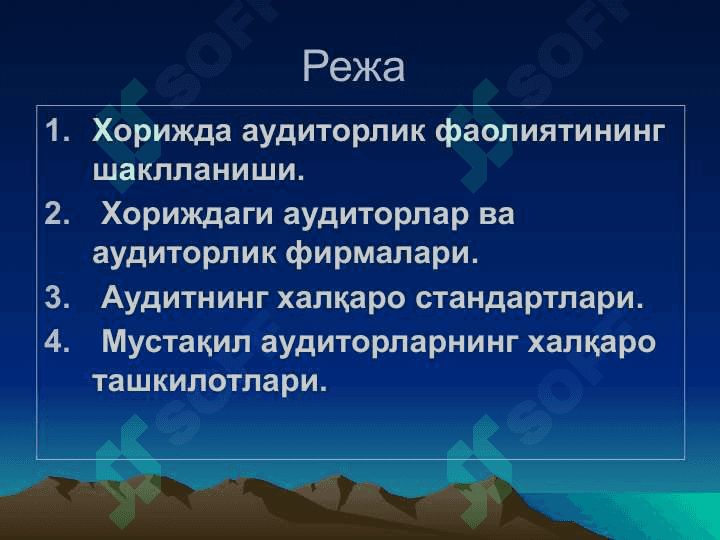 Хорижда аудиторлик фаолияти 2