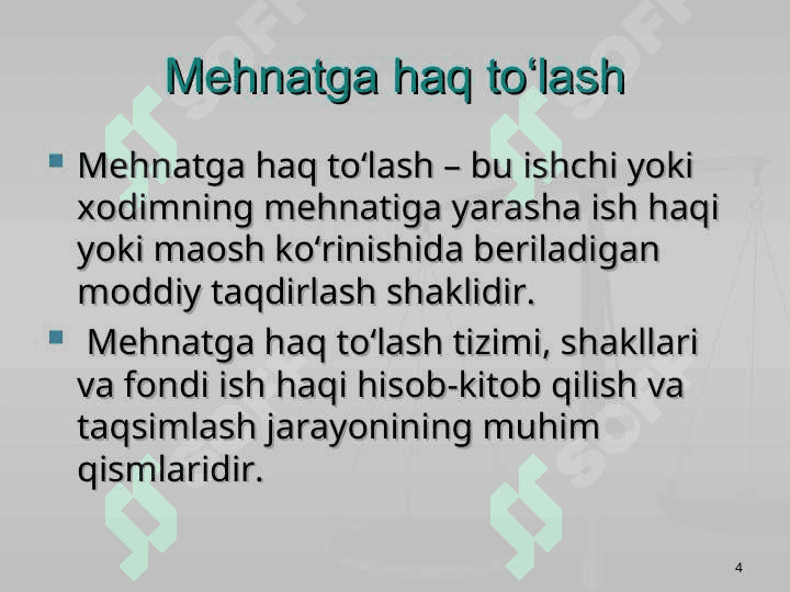 Mehnat va unga haq to’lash hisobi 4