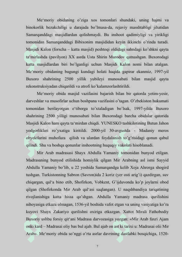 OZBEKISTONNING BUXORO XONLIGI DAVRI MEMORCHILIGI.docx 6