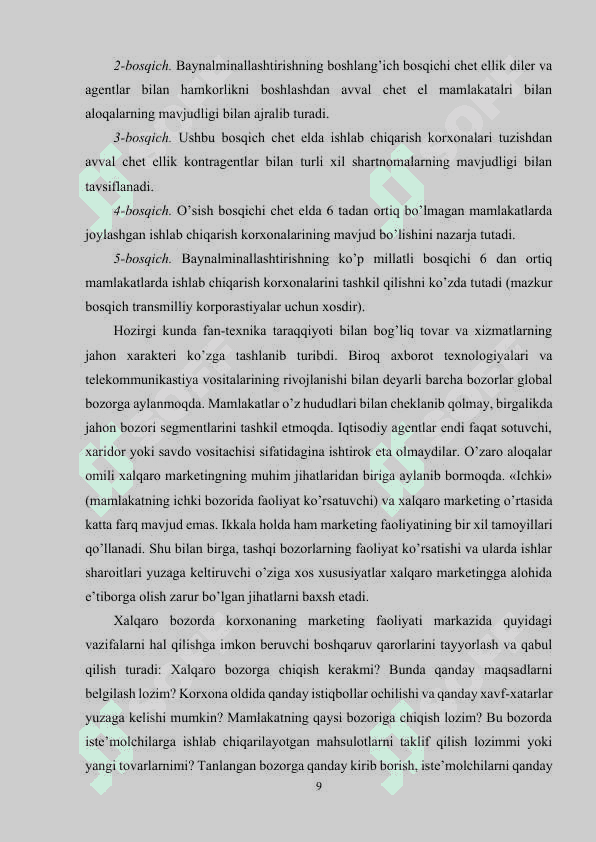 XALQARO MARKETING FAOLIYATINI TASHKIL QILISHDA MAVJUD TAHLILLAR swot pestl.docx 8