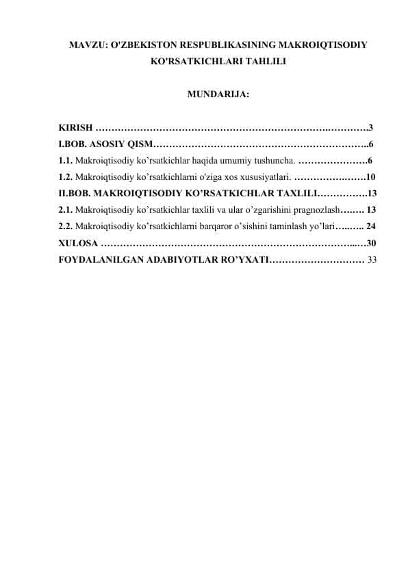 O'ZBEKISTON RESPUBLIKASINING MAKROIQTISODIY KO'RSATKICHLARI TAHLILI.docx