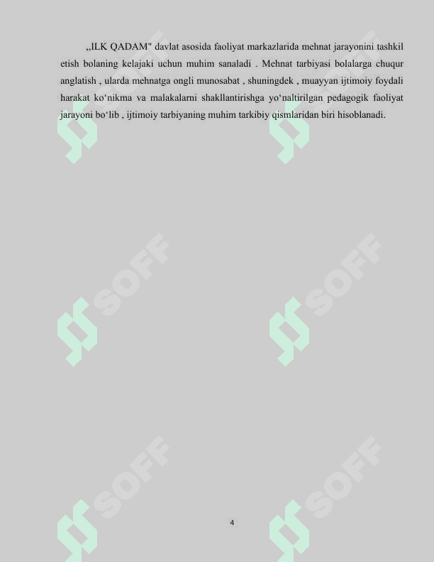 “ILK QADAM” DAVLAT DASTURI ASOSIDA FAOLIYAT MARKAZLARIDA MAKTABGACHA YOSHDAGI BOLALAR MEHNATINI TASHKIL QILISH..docx 3