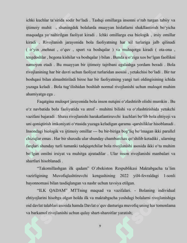 ILK QADAM DAVLAT oQUV DASTURI ASOSIDA FAOLIYAT MARKAZIDA MAKTABGACHA YOSHDAGI BOLALARNI SEZISH QOBILIYATLARINI RIVOJLANTIRISH.docx 8