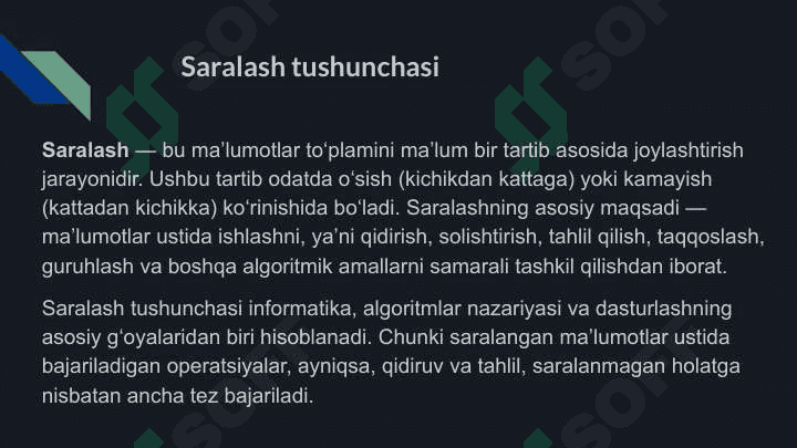 Saralashning yaxshilangan usullari  va ularning samaradorligi 3