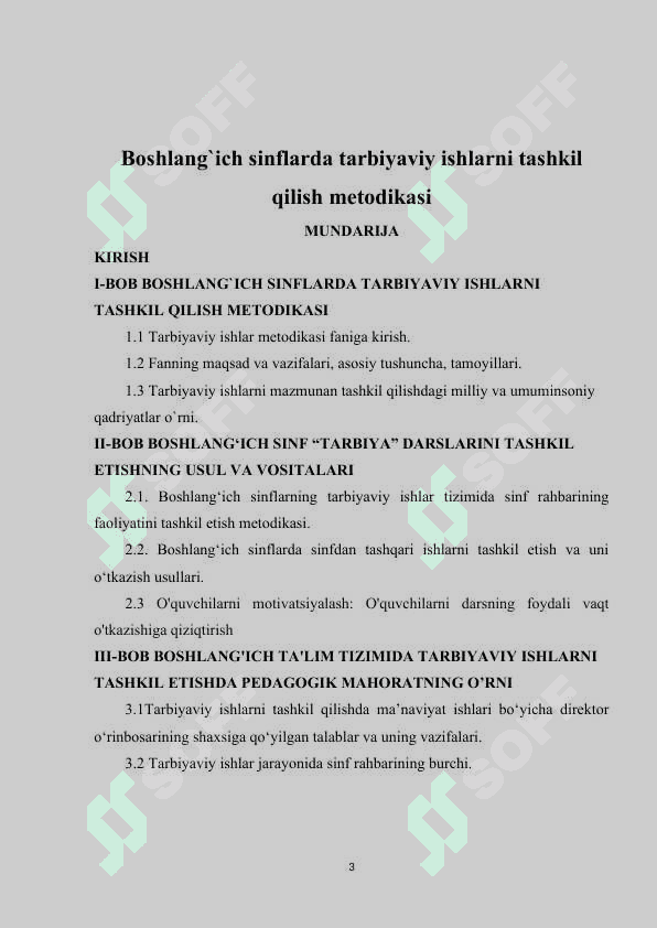 Boshlang`ich sinflarda tarbiyaviy ishlarni tashkil qilish metodikasi 2