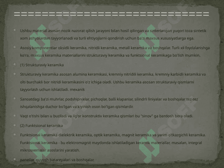 KERAMIK MATERIALLAR VA BUYUMLAR 4