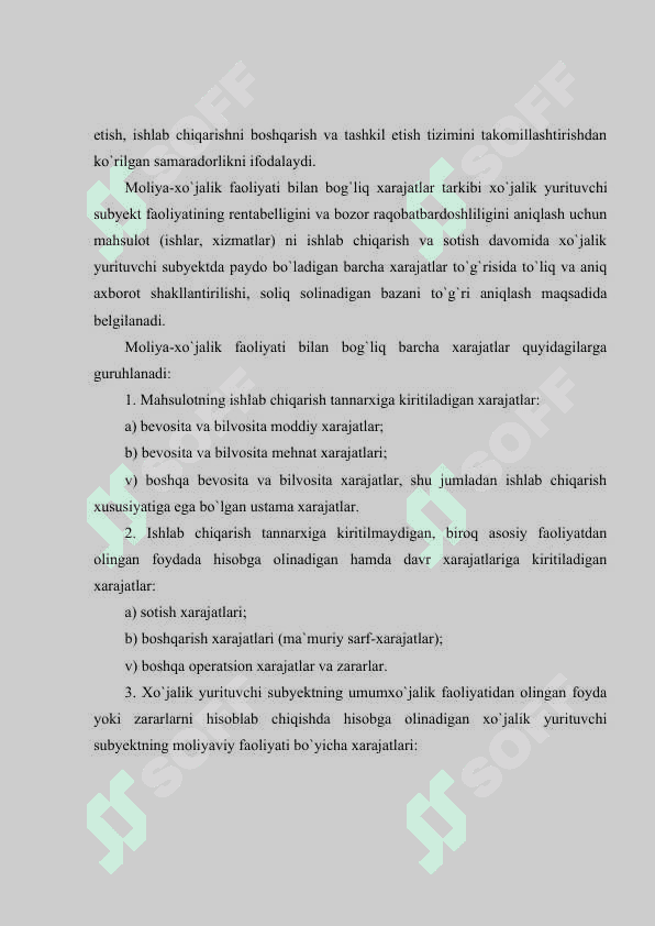 Mahsulot ish xizmatlar ishlab chiqarish xarajatlari tahlili 3