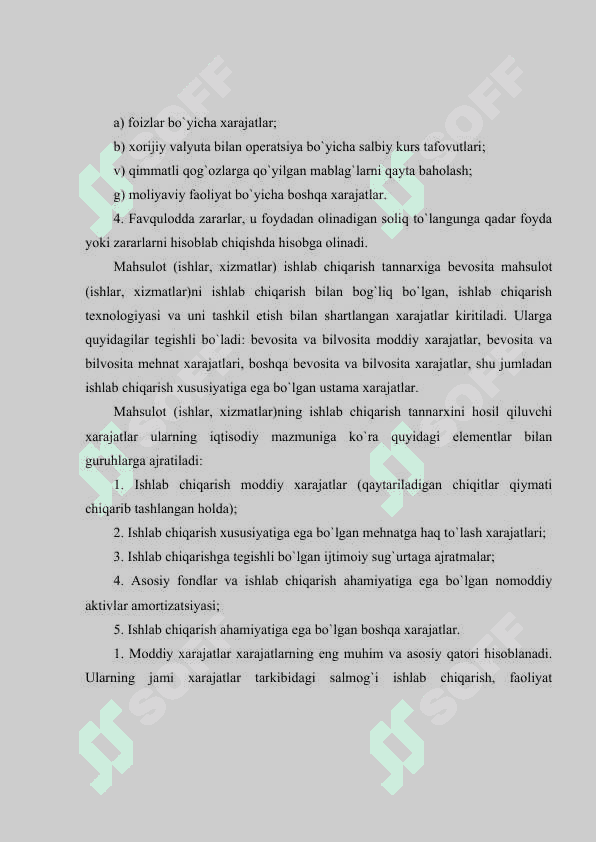 Mahsulot ish xizmatlar ishlab chiqarish xarajatlari tahlili 4