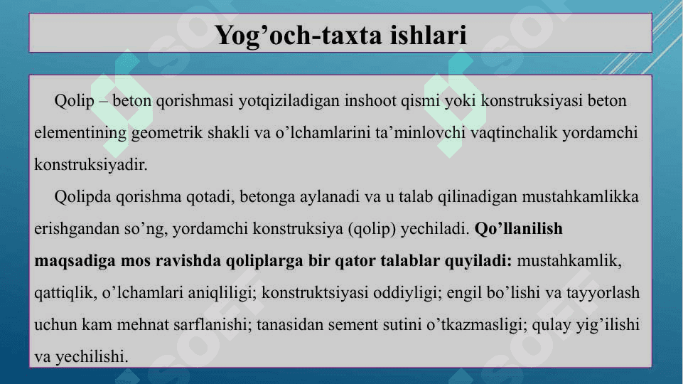 Yog‘och-taxta ishlari 2