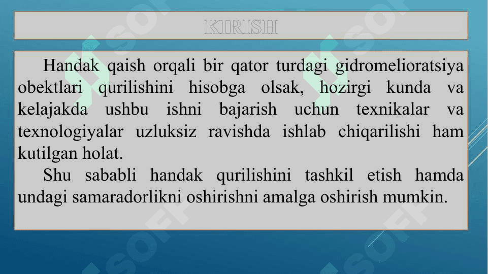 Gidromexanizatsiya usulida xandak qazish 2