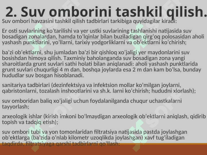 Suv omborini tashkil qilish 4