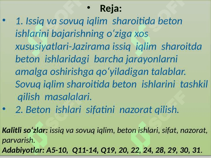 Beton  ishlari  sifatini  nazoratlash 2