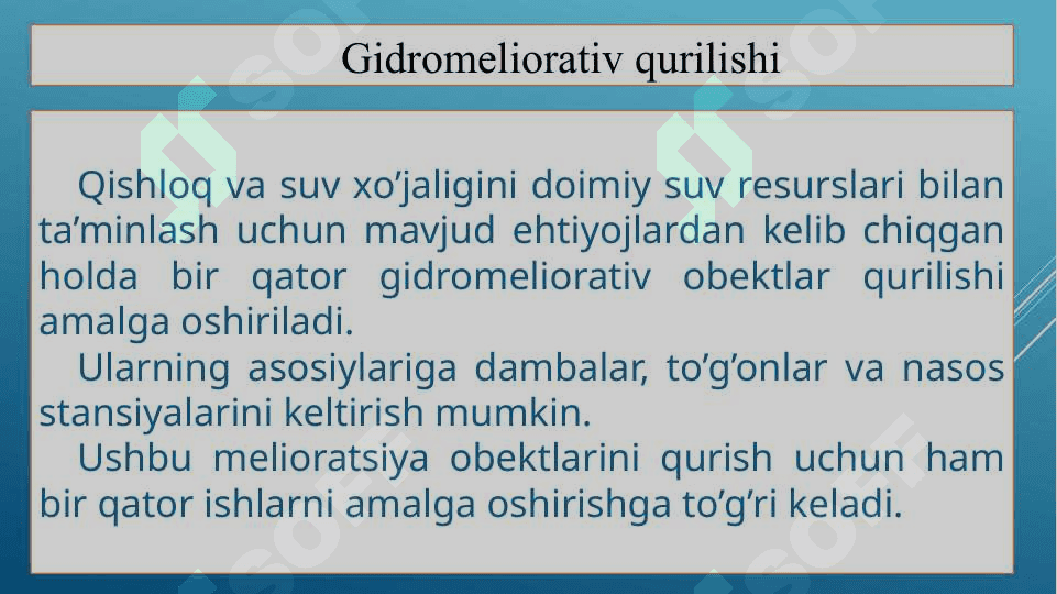 Gidromeliorativ qurilishdagi asosiy ishlar 3