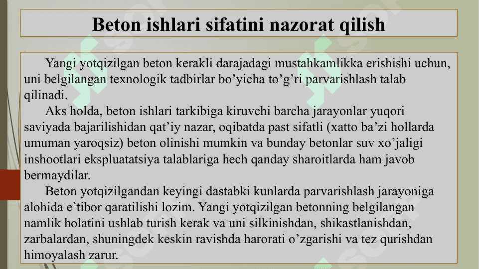 Beton ishlari sifati 3