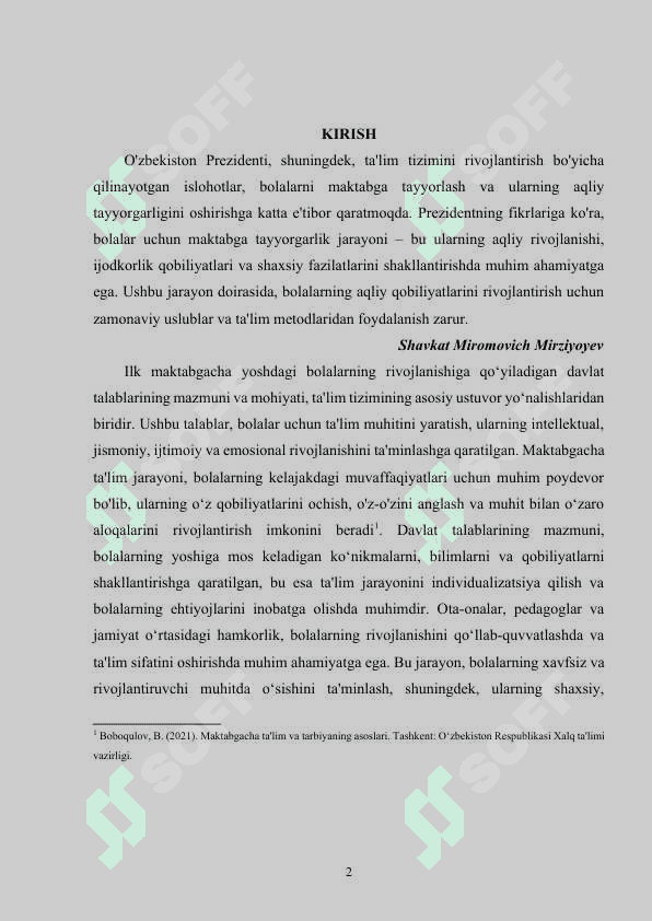 Ilk maktabgacha yoshdagi bolalarning rivojlanishiga qo‘yiladigan davlat talablarining mazmun va mohiyati 2