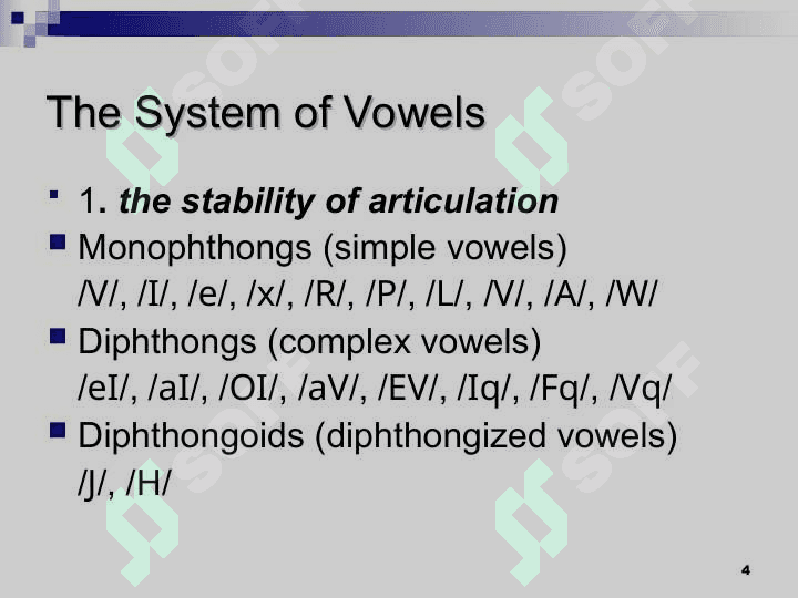 Classification of speech sounds 4