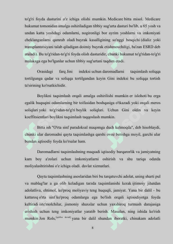 Daromadlar tengsizligining vujudga kelishi va uning sabablari 8