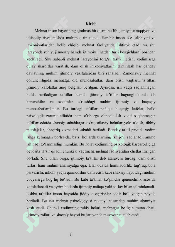 Ish vaqti saqlanmagan holda beriladigan taʼtillar Ijtimoiy taʼtillar   mustaqil ish 3