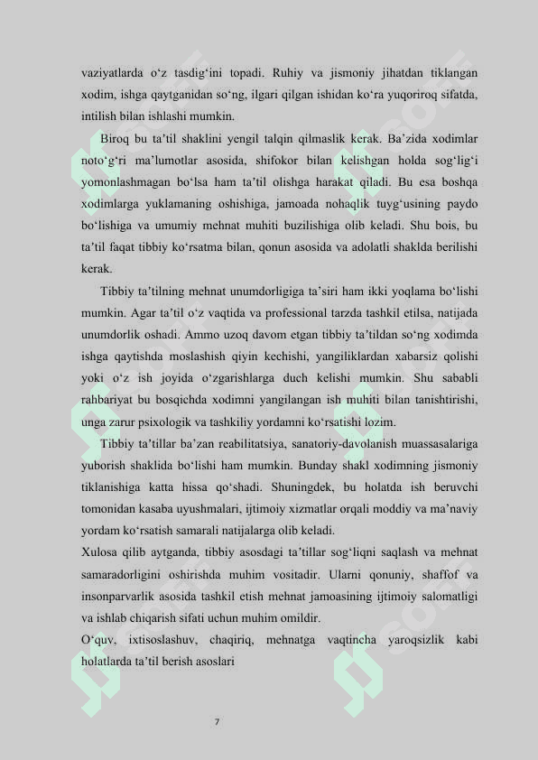 Ish vaqti saqlanmagan holda beriladigan taʼtillar Ijtimoiy taʼtillar   mustaqil ish 7