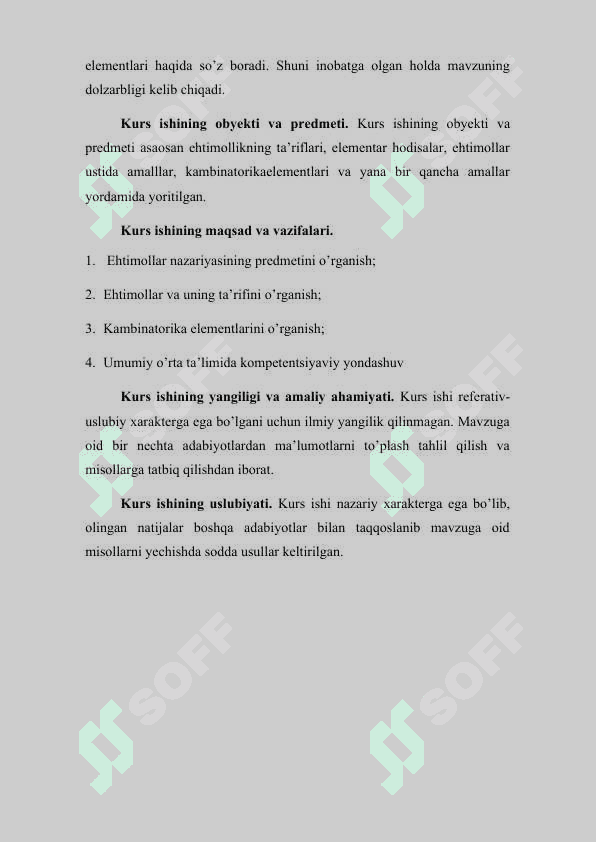 Kambinatorika elementlari mavzusini o’qitish 5