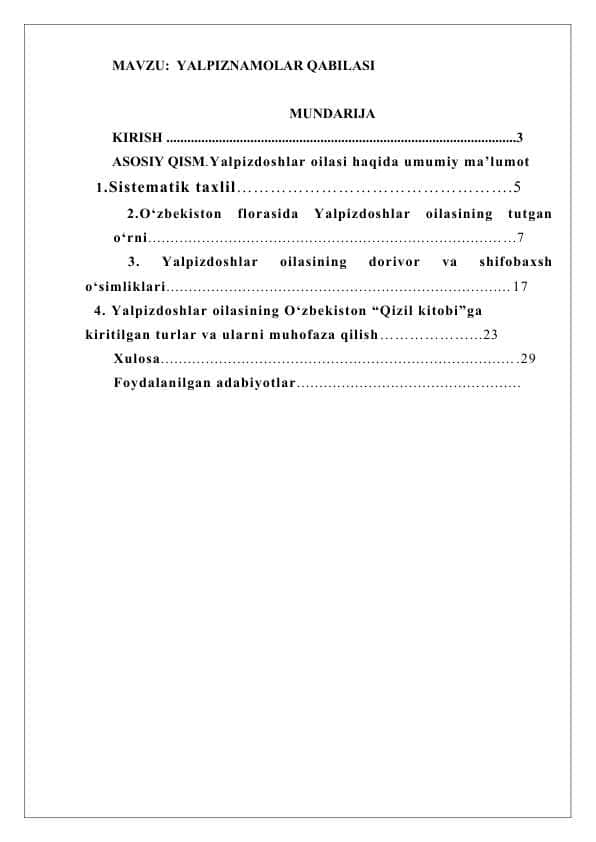 YALPIZNAMOLAR QABILASI