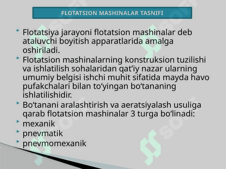 Flotatsiya qurilmasining tuzilishi va ishlash prinspi 3