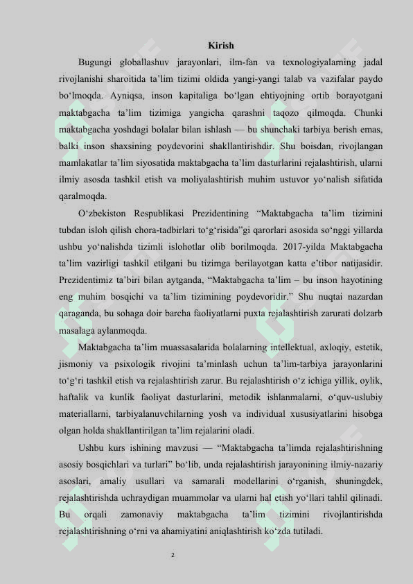 Maktabgacha ta'limda rejalashtirishning asosiy bosqich va turlari 2