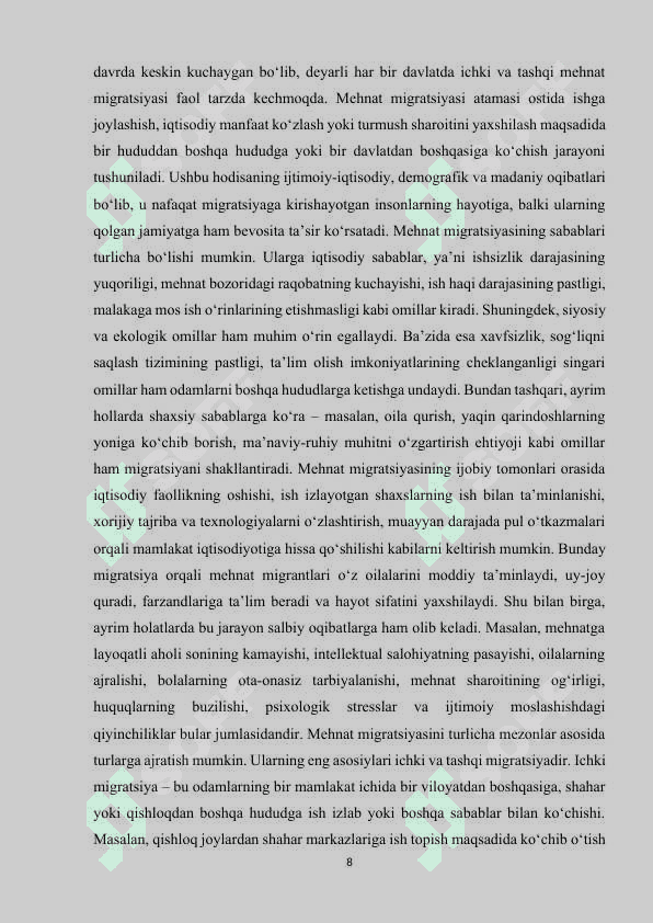 MEHNAT RESURSLARINING HUDUDIY MIGRATSIYASI SABAB VA OQIBATLARI 8