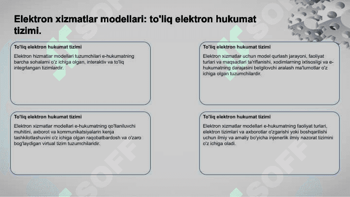 Elektron hukumatning asosiy modellari va ulardan foydalanish 3