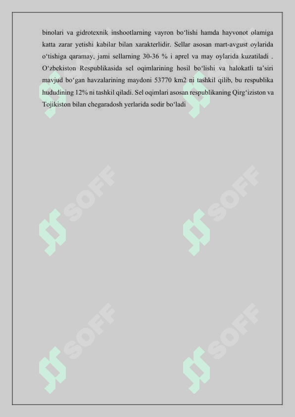 Sel kelishi mumkin bo'lgan hududlarda evakuatsiya tadbirlarini tashkil etish 3