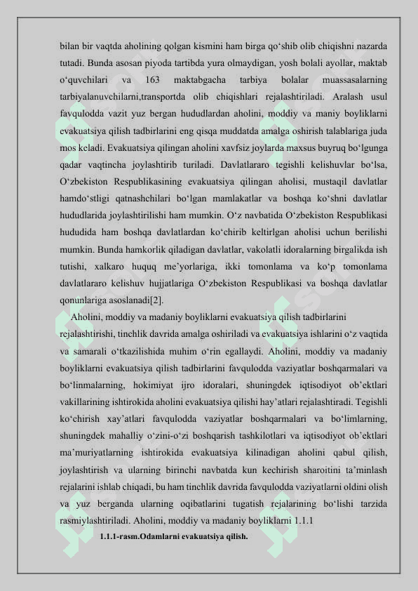 Sel kelishi mumkin bo'lgan hududlarda evakuatsiya tadbirlarini tashkil etish 8
