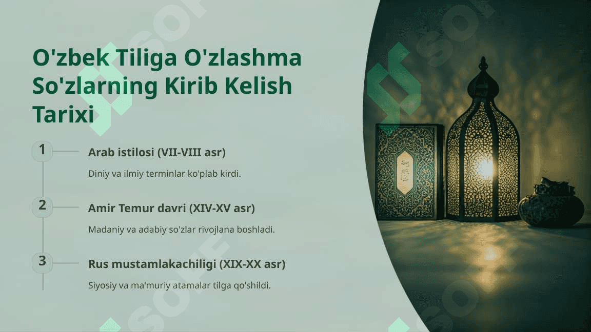 O'zlashma va olinma so'zlarning o'zbek tilidagi o’rni 4
