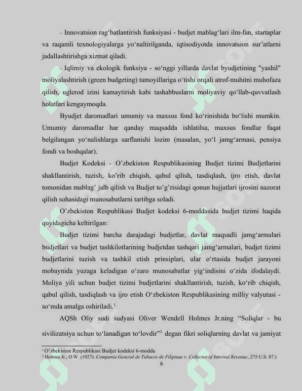 DAVLAT BYUDJETI DAROMADLARI TARKIBI TAHLILI VA UNI OPTIMALLASHTIRISH YO’NALISHLARI 6