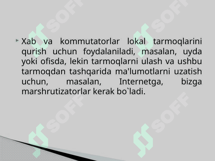 Локал тармоқлар (LAN) ва уларнинг қурилиш усуллари. LAN тармоғида қўлланиладиган асосий қурилмалар 2